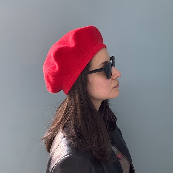 Red Wool Beret Hat Vintage Betmar - Picture 6 of 16